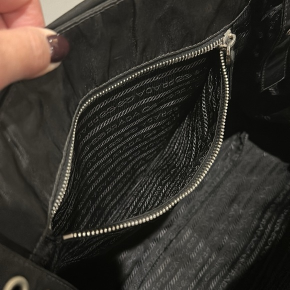 PRADA Black Tessuto Nylon with Silver Hardware Shoulder Bag - Picture 13 of 15